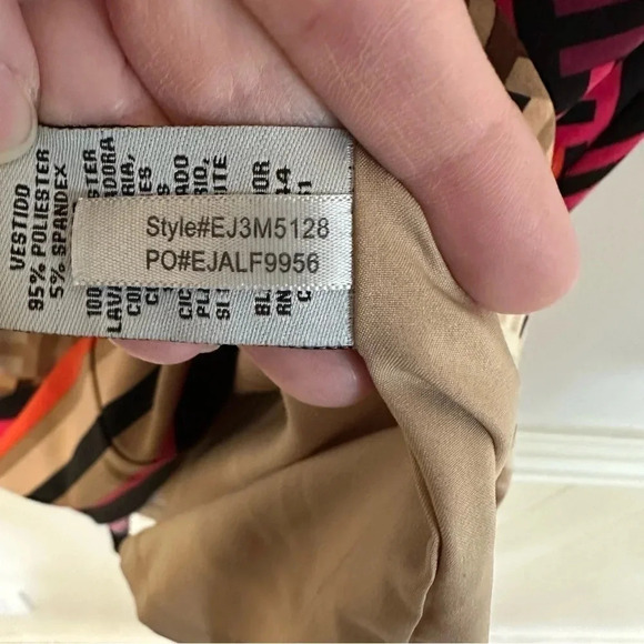 Eliza J Women's 3/4 Sleeve Multicolor Crew Neck Fashion Dress Size 6 GUC - Picture 8 of 11